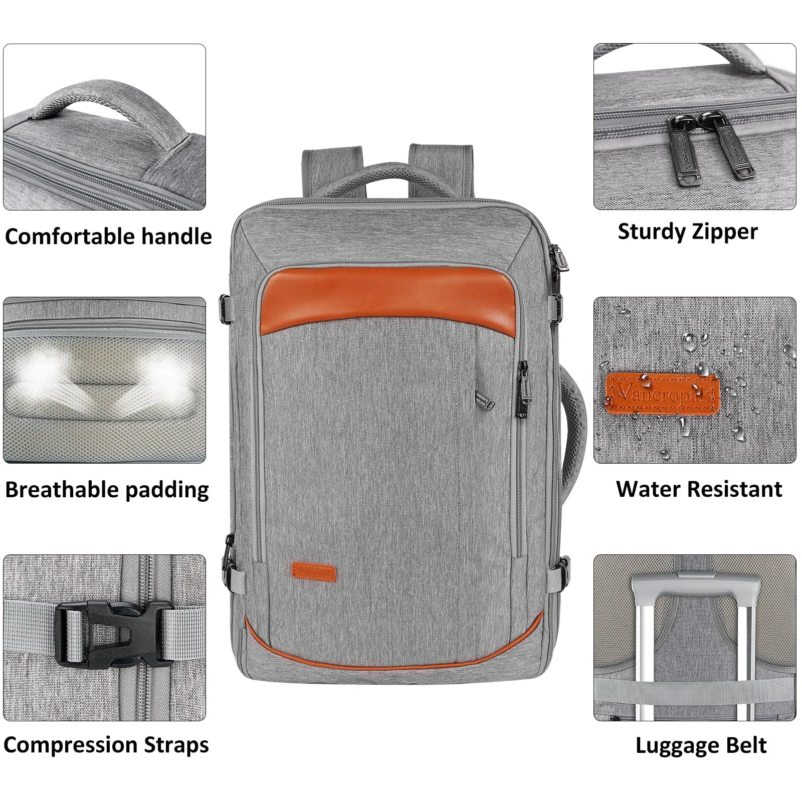 Vancropak Carry on Backpack, Extra Large 40L Airline Approved