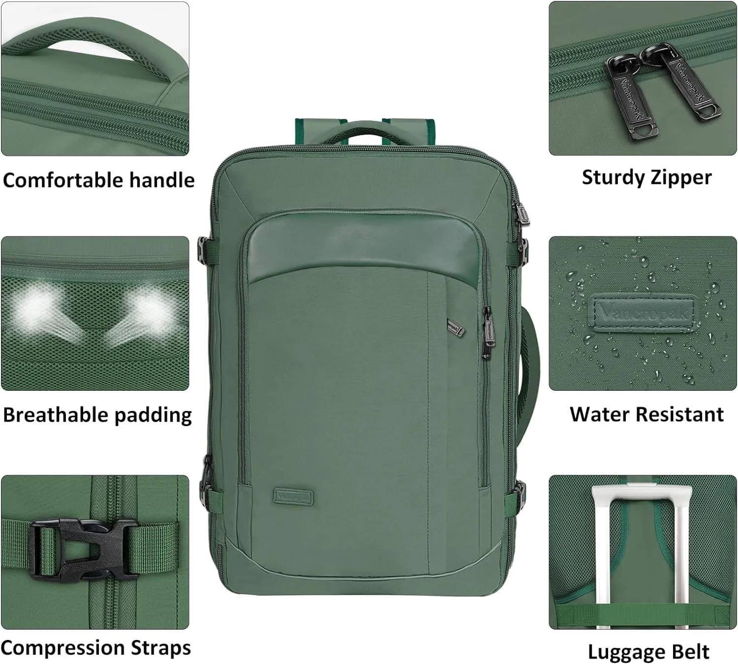 Vancropak Carry on Backpack, Extra Large 40L Airline Approved
