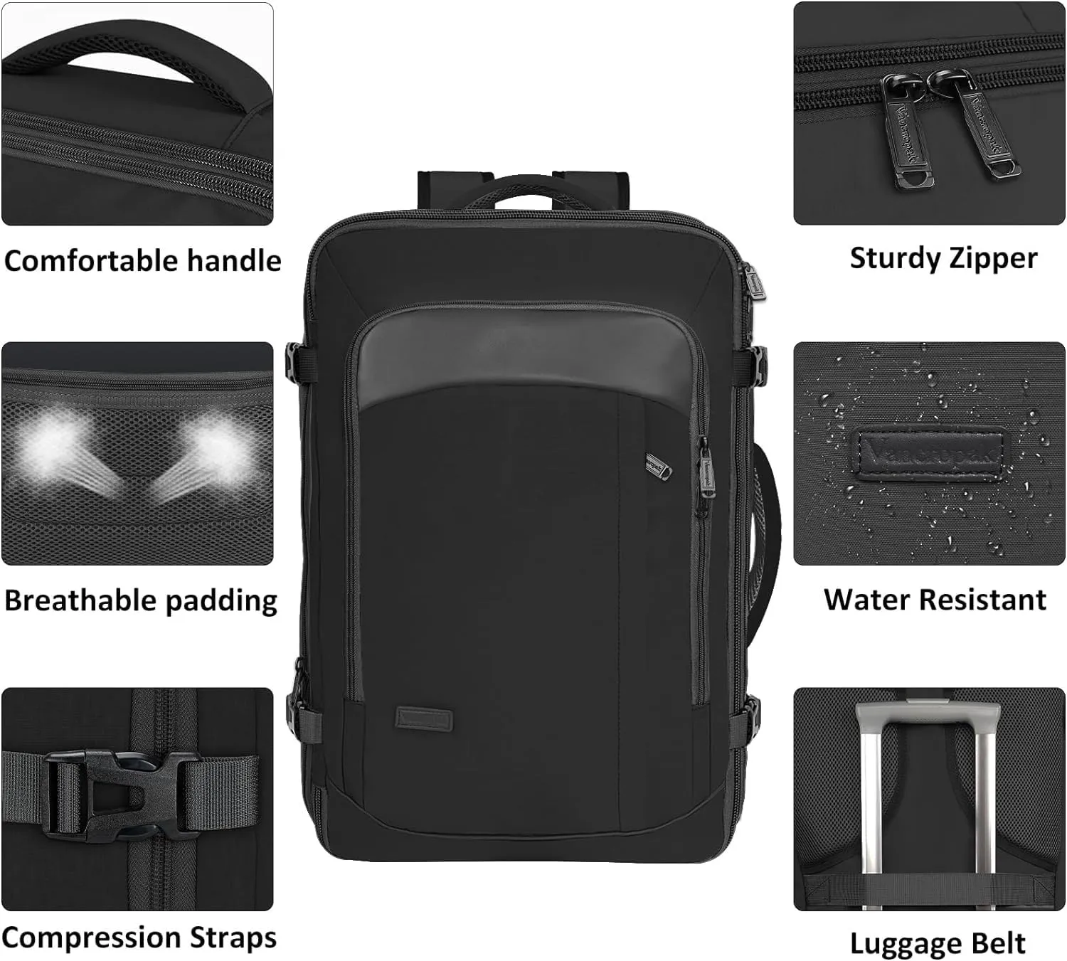 Vancropak Carry on Backpack, Extra Large 40L Airline Approved