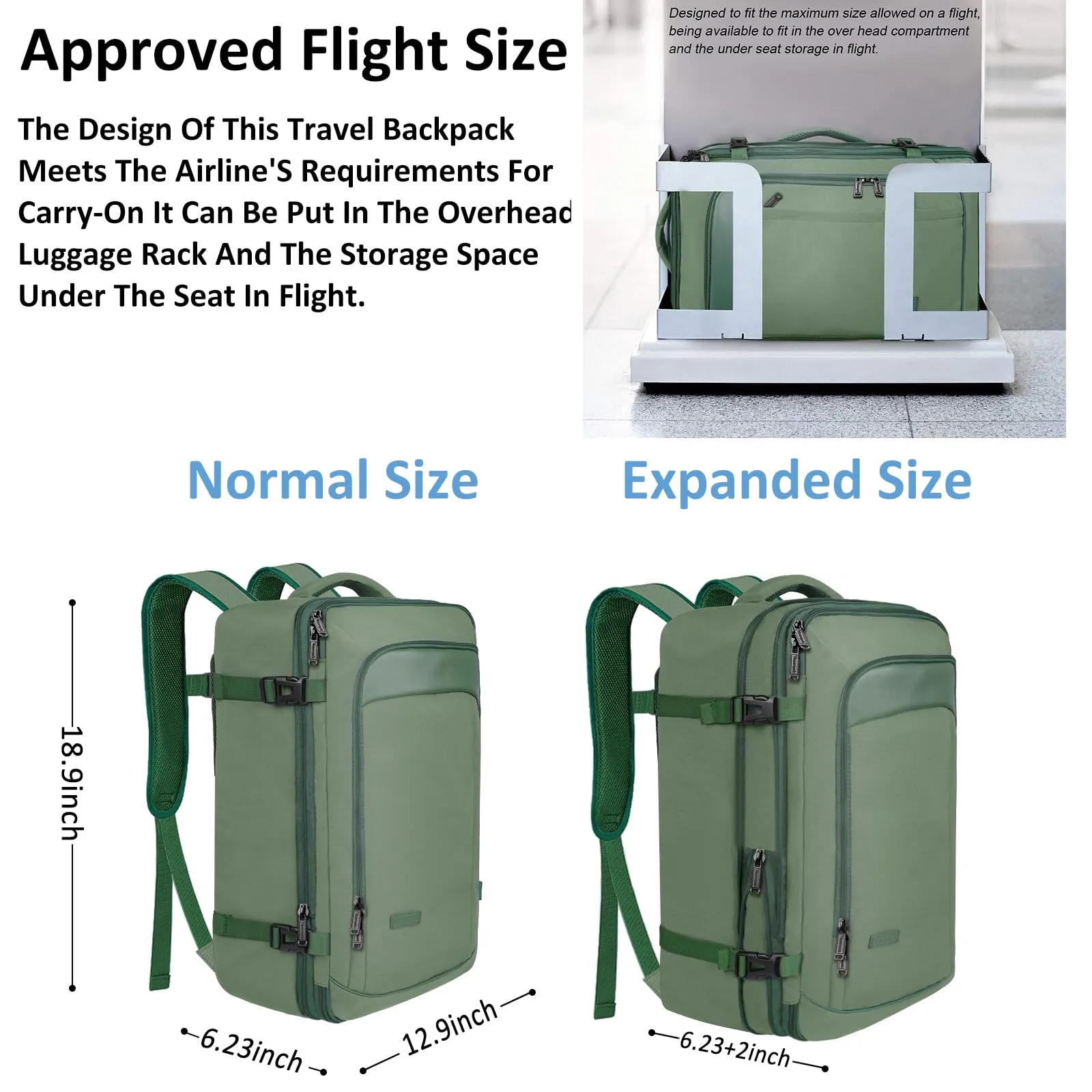 Vancropak Carry on Backpack, Extra Large 40L Airline Approved
