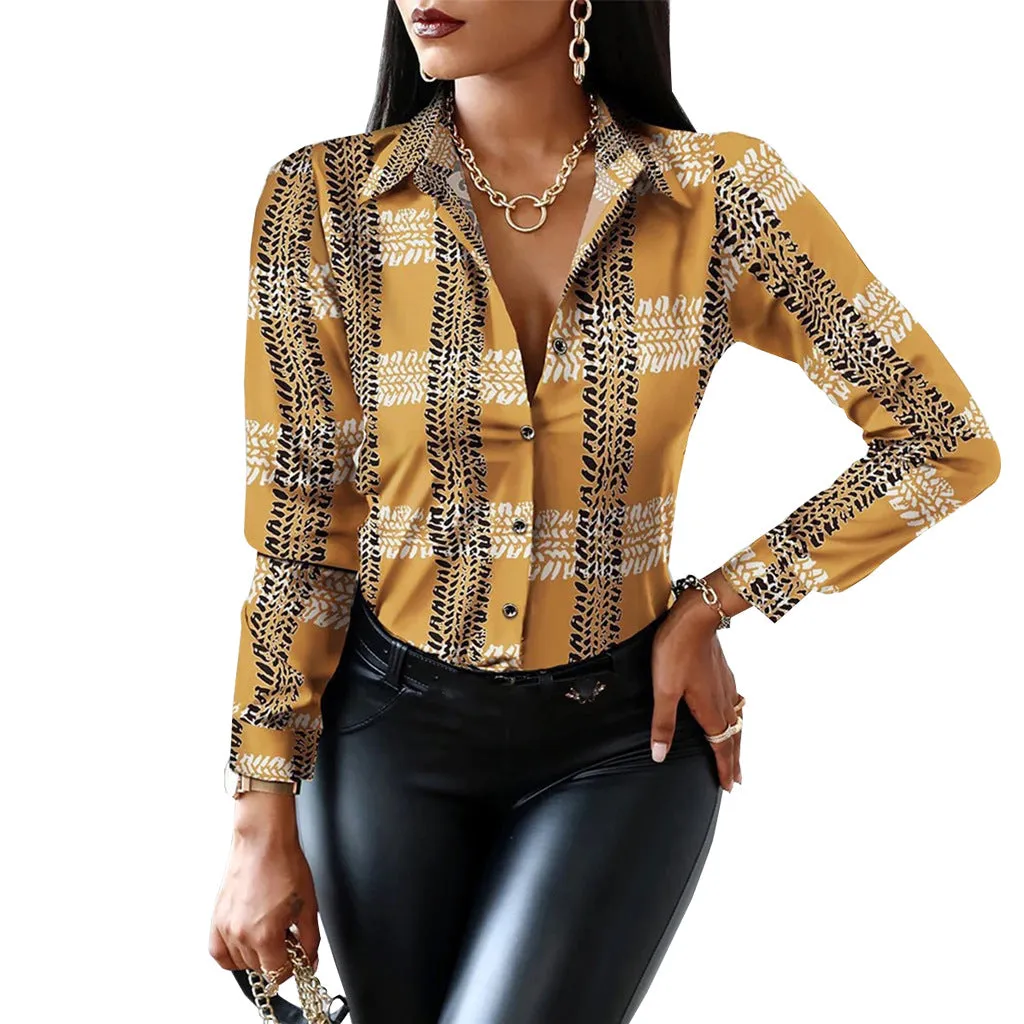 Vibrant Multi-Color Print Collared Shirt with Bold Elegance