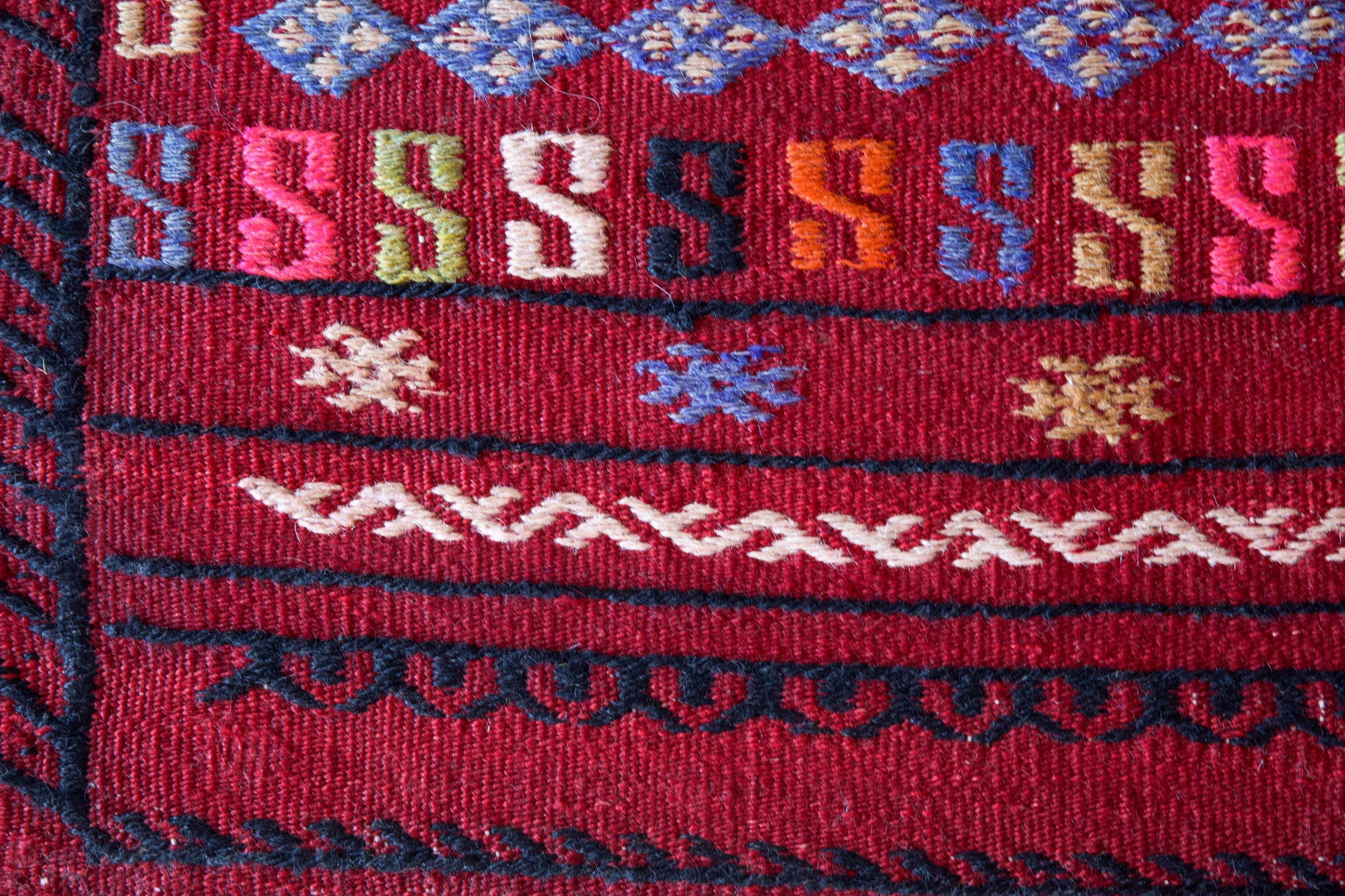 Vintage Mini Turkish Kilim Rug 3'x3'3"