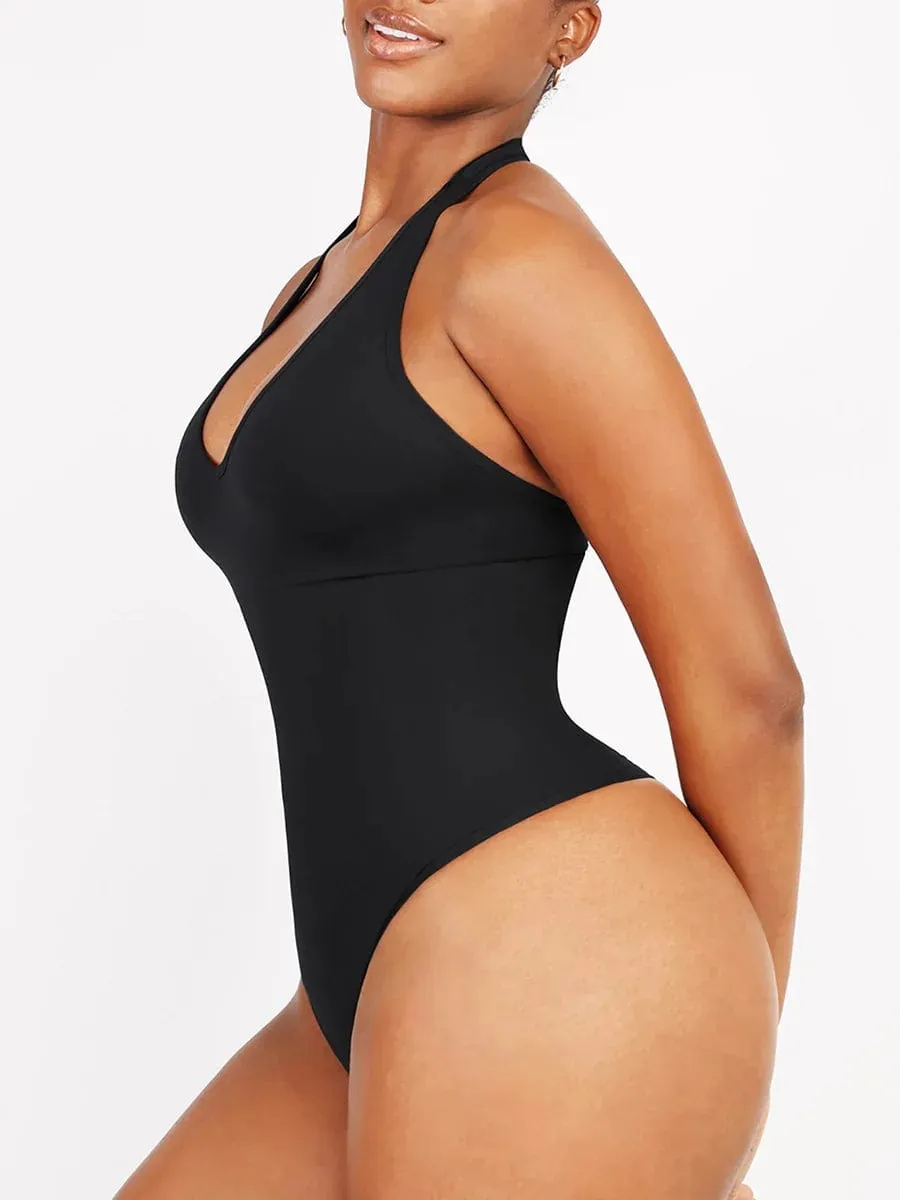 Waist Control Halter Neck Shapewear Bodysuit