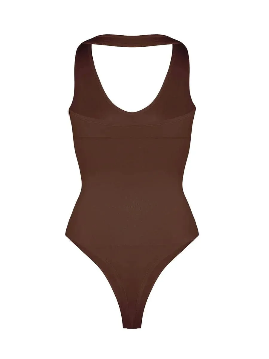 Waist Control Halter Neck Shapewear Bodysuit