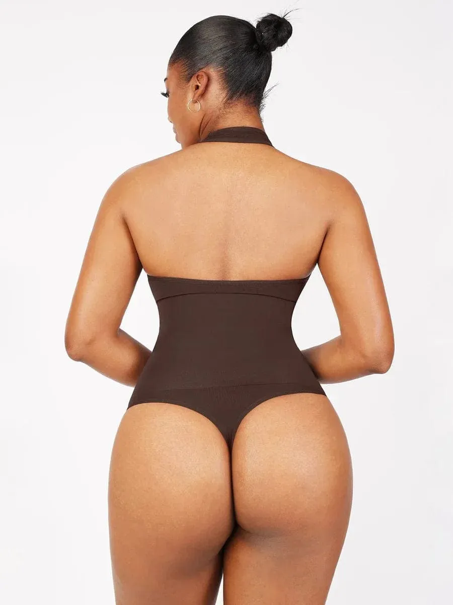Waist Control Halter Neck Shapewear Bodysuit