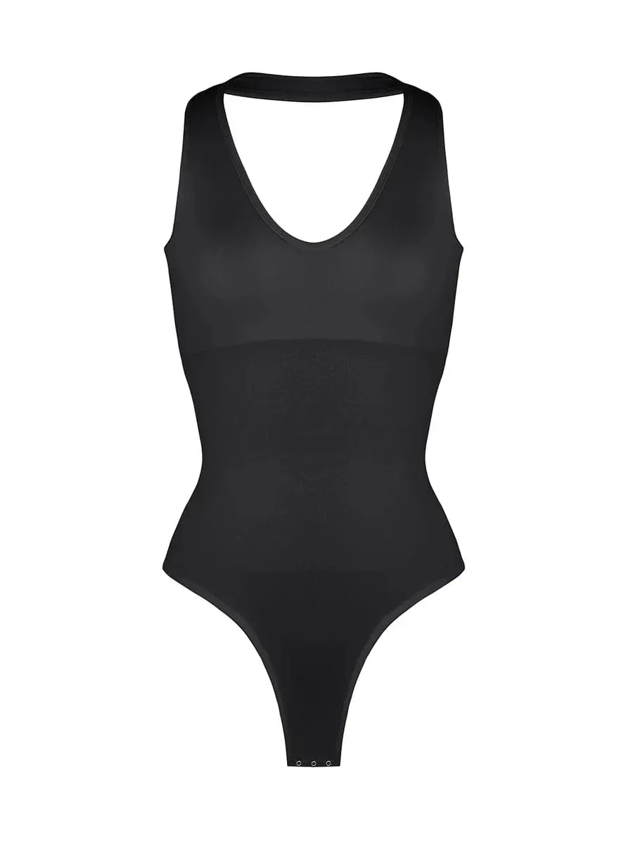 Waist Control Halter Neck Shapewear Bodysuit