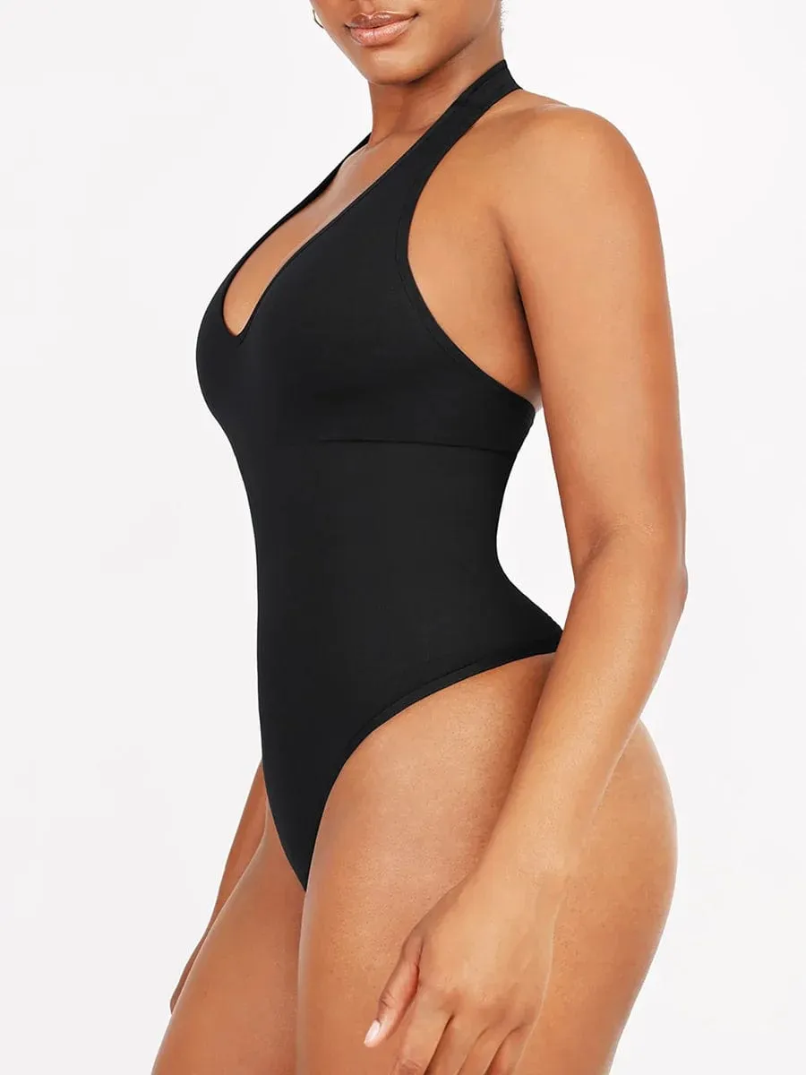 Waist Control Halter Neck Shapewear Bodysuit