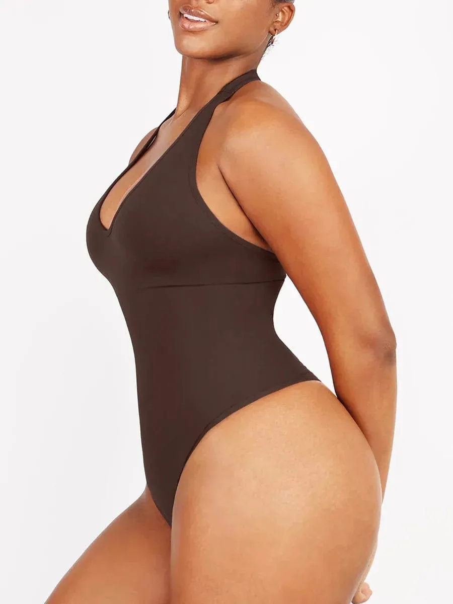 Waist Control Halter Neck Shapewear Bodysuit