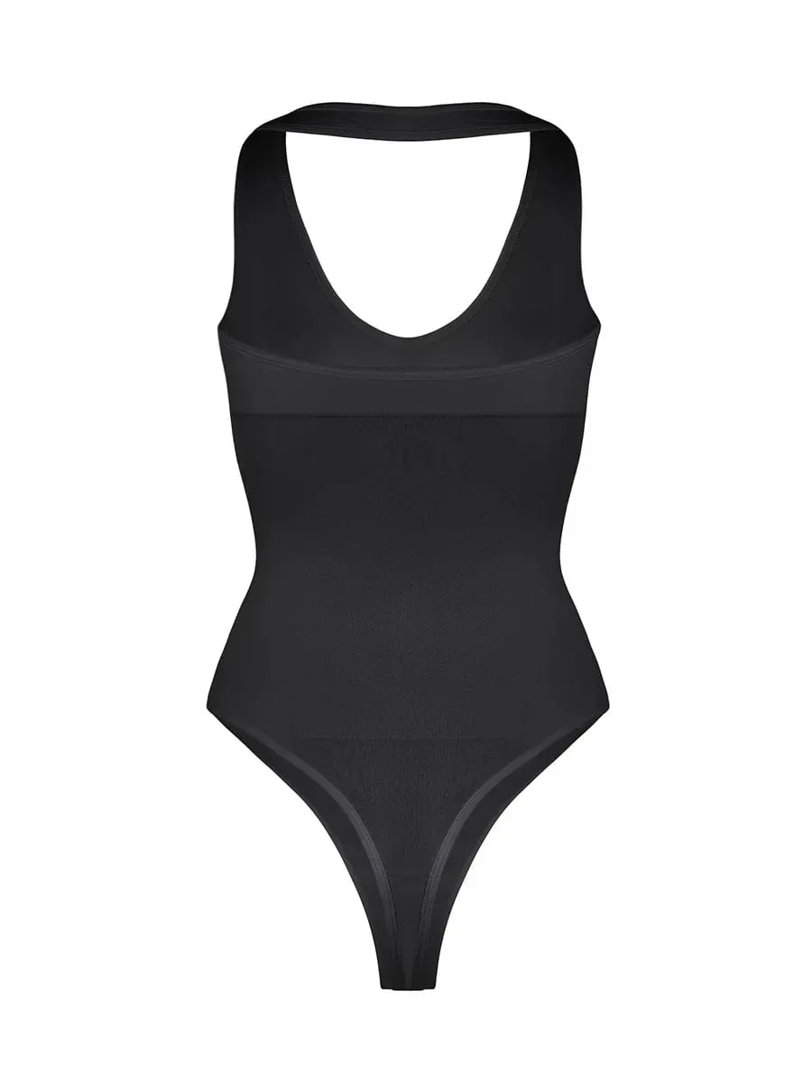 Waist Control Halter Neck Shapewear Bodysuit