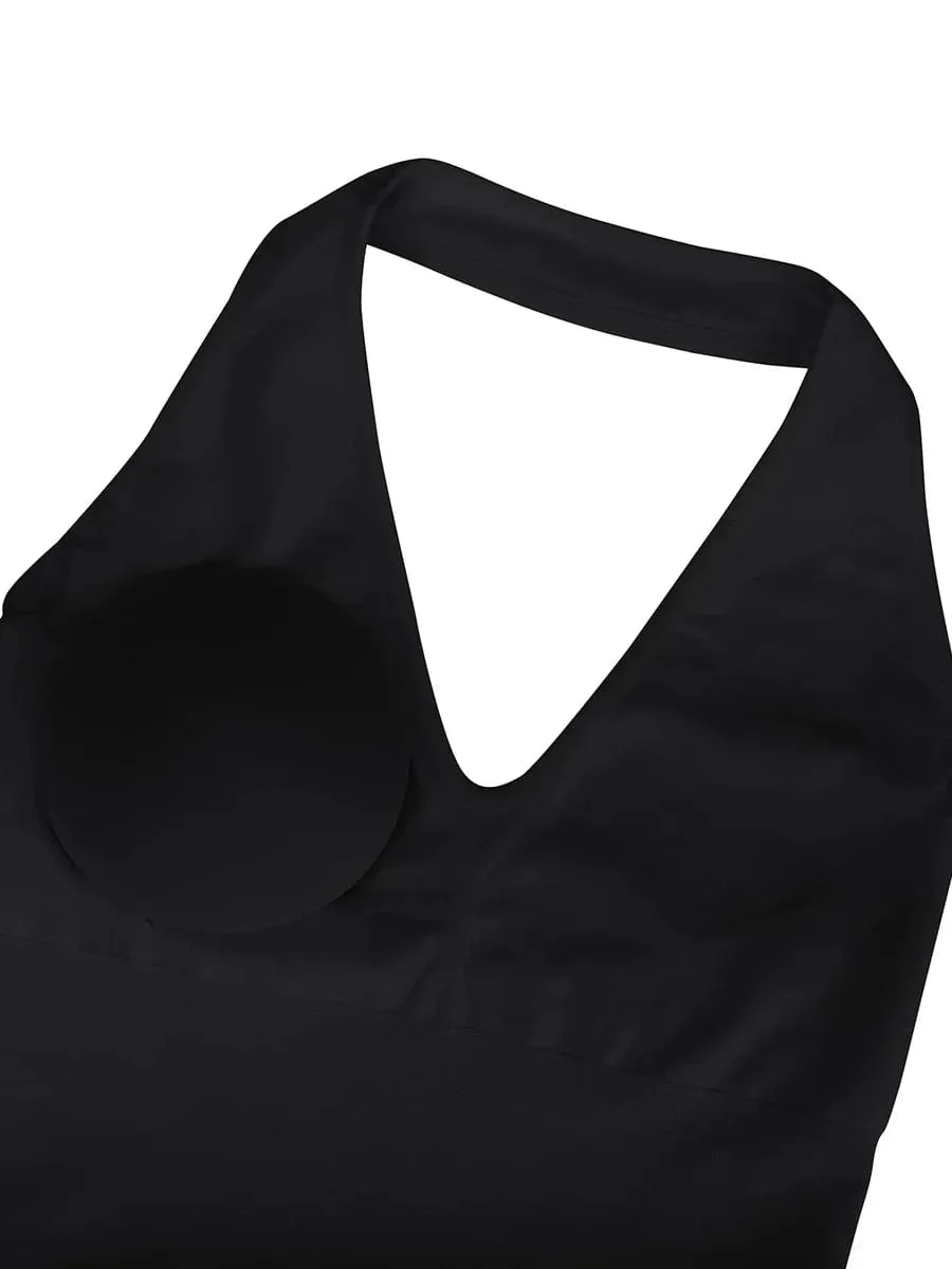 Waist Control Halter Neck Shapewear Bodysuit