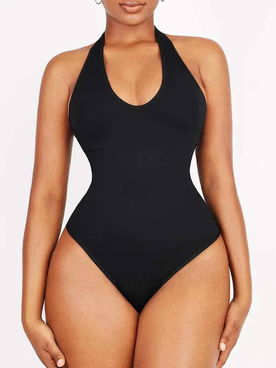 Waist Control Halter Neck Shapewear Bodysuit