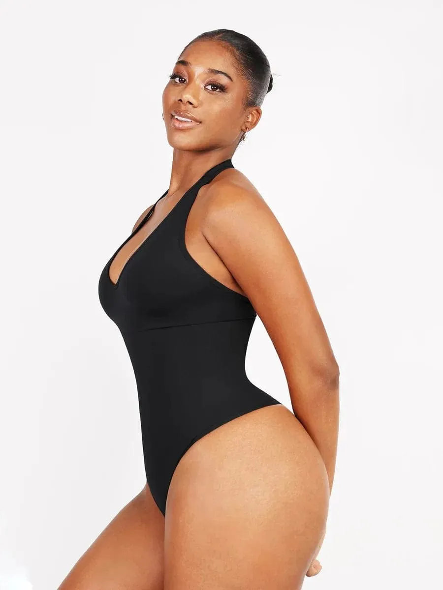 Waist Control Halter Neck Shapewear Bodysuit