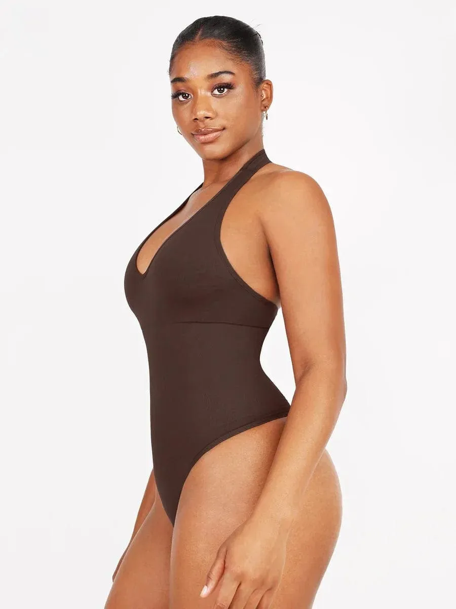 Waist Control Halter Neck Shapewear Bodysuit