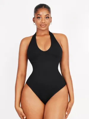 Waist Control Halter Neck Shapewear Bodysuit