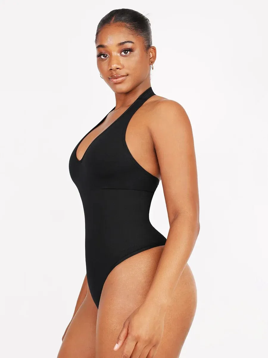 Waist Control Halter Neck Shapewear Bodysuit