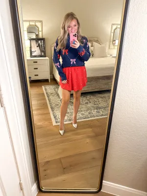 Washed Red Pearl Skort