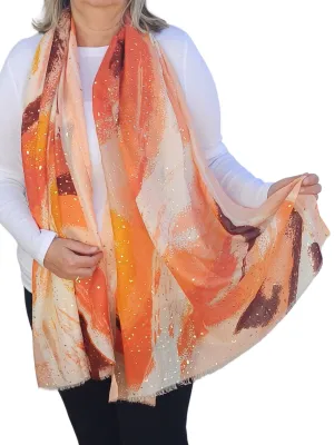 Watercolour Effect Soft Sparking Glitter Scarf