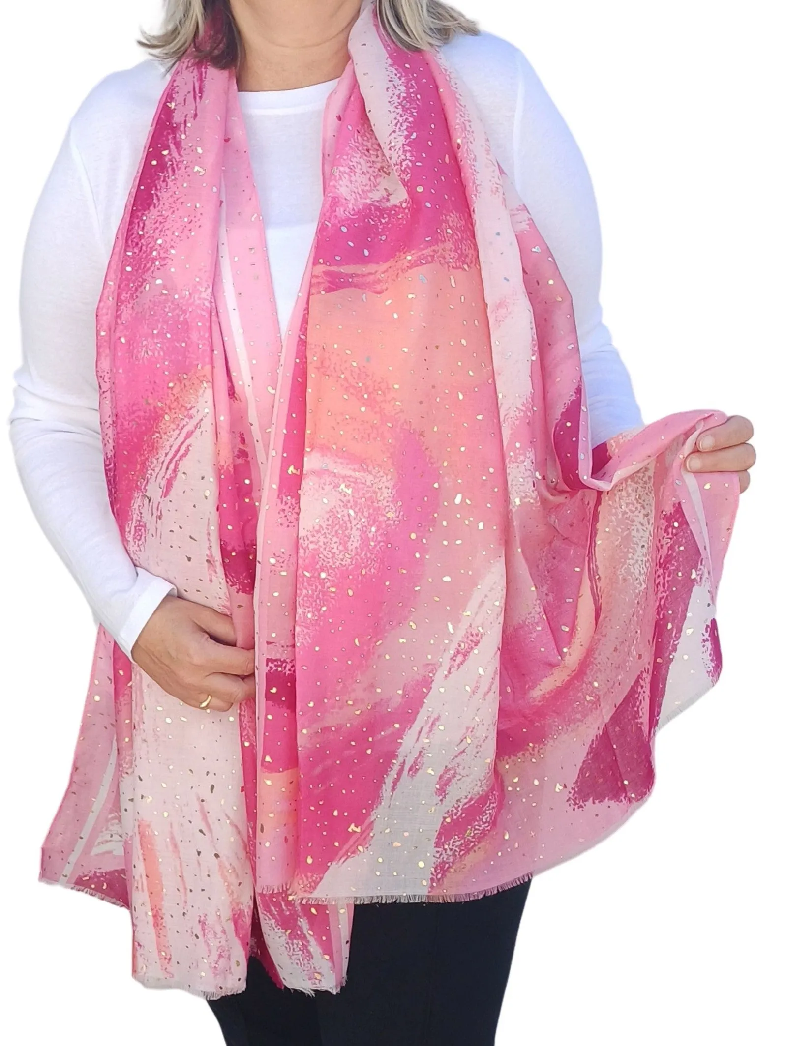 Watercolour Effect Soft Sparking Glitter Scarf