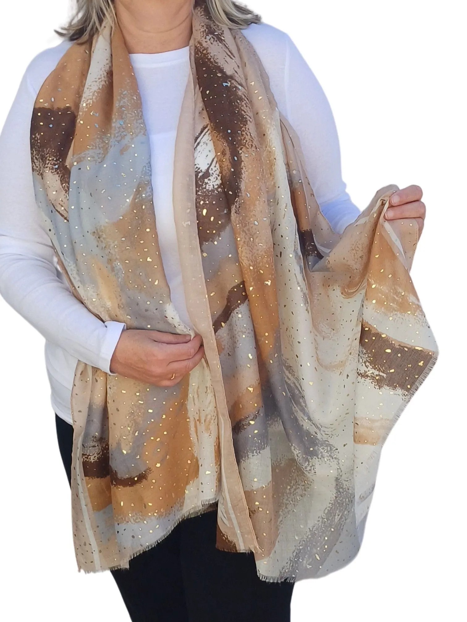 Watercolour Effect Soft Sparking Glitter Scarf