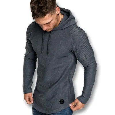 West Louis™ Autumn Hooded Gym T Shirts