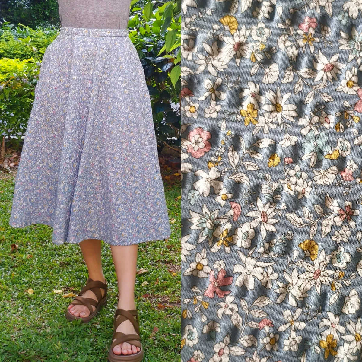Wildfield Blossoms-Handmade Circle Skirt