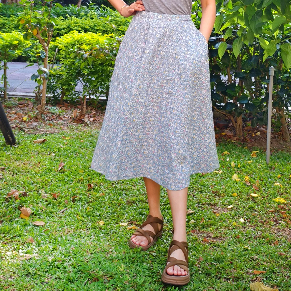 Wildfield Blossoms-Handmade Circle Skirt