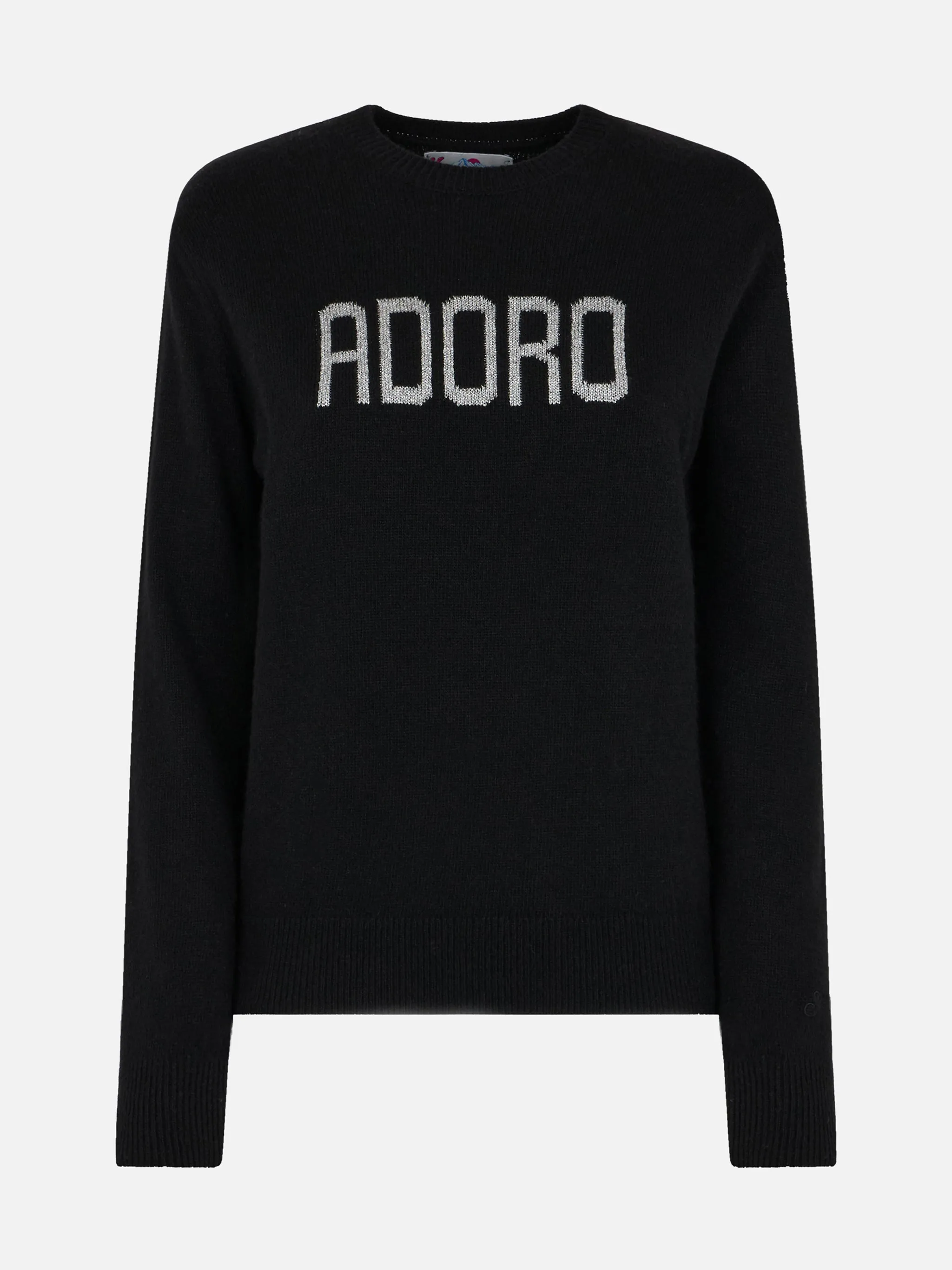 Woman black sweater New Queen with Adoro jacquard