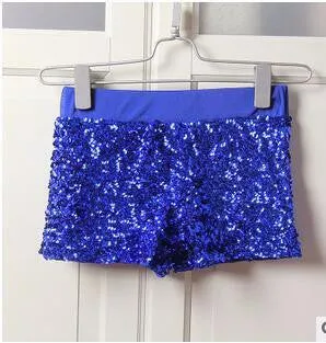 Women Elastic High Waist Sequins Booty Shorts Silver Black Gold Red DS hip hop jazz Sparke Shorts Outfit
