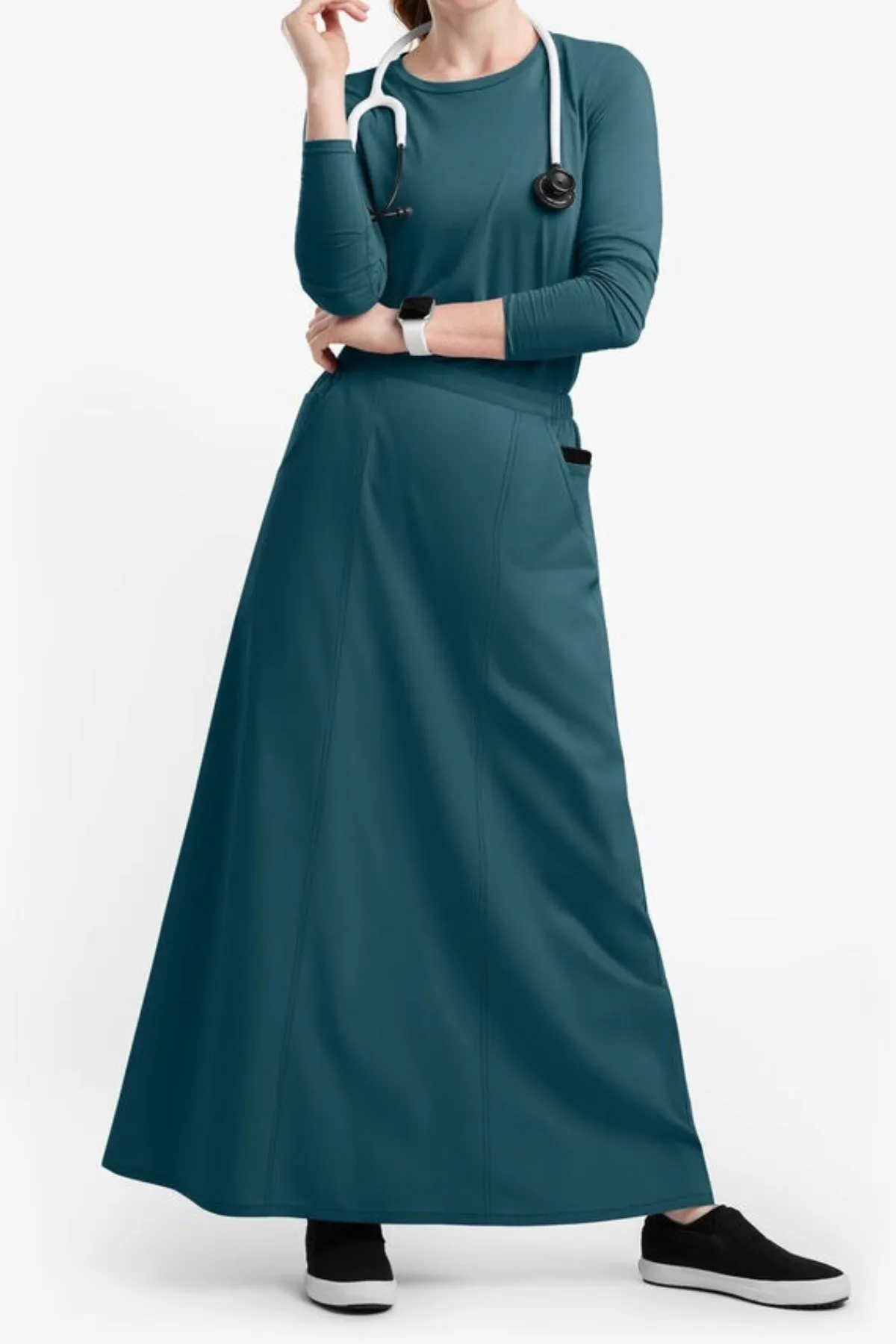 Women's 4-Pocket Gored Ankle-length Skirt