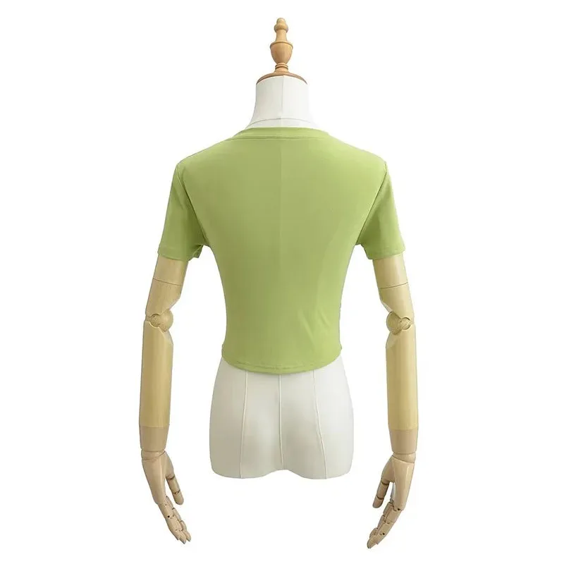 Women's Crew Neck Short Sleeve Cotton Tee With Ruched Sides New Fashion T-Shirts
