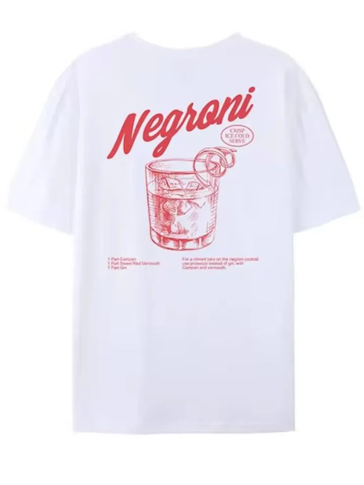 Women's Negroni Cocktail Drinking Letter Print T-shirts