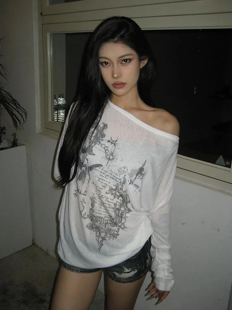 Y2K Grunge Fairytale One Shoulder Top
