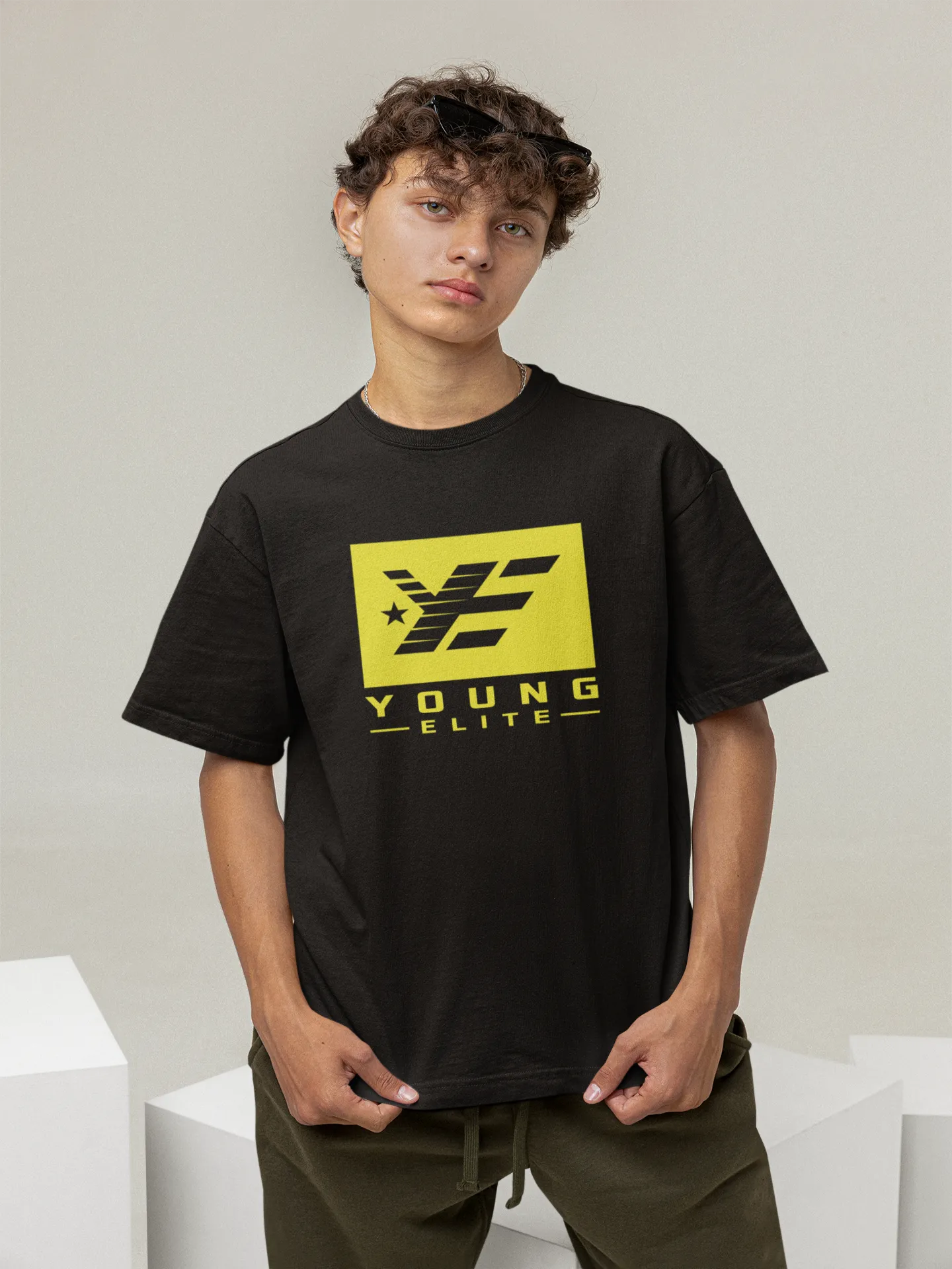 Young-Elite Yellow & Black Male T-shirt