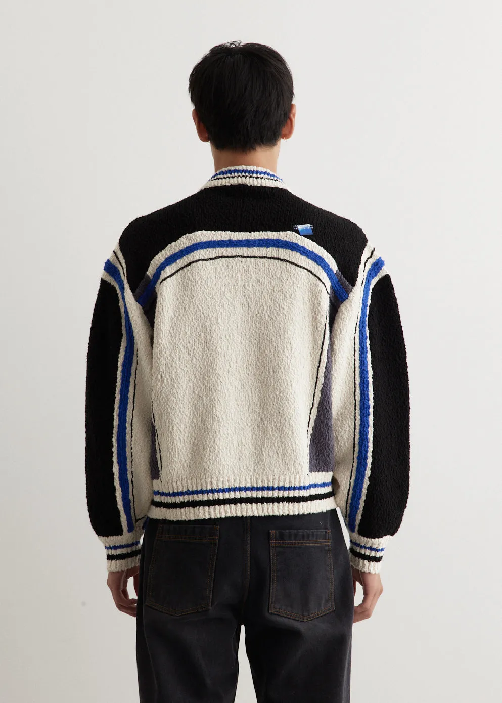 Zip-up Knit Biker Cardigan
