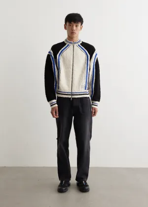 Zip-up Knit Biker Cardigan
